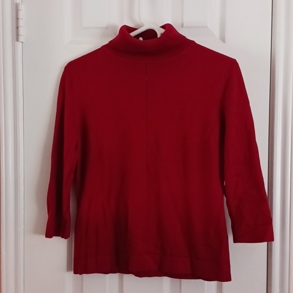 HILLARD & HANSON TURTLENECK LONG SLEEVE RED SWEATER